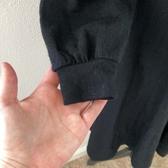 VINTAGE | NORDSTROM “Savvy” 100% Wool jersey black long sleeve twirl dress sz 8 - Picture 6 of 11